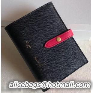 Hot Sell Celine Bicolour Medium Strap Multifunction Wallet 952102 Black/Red