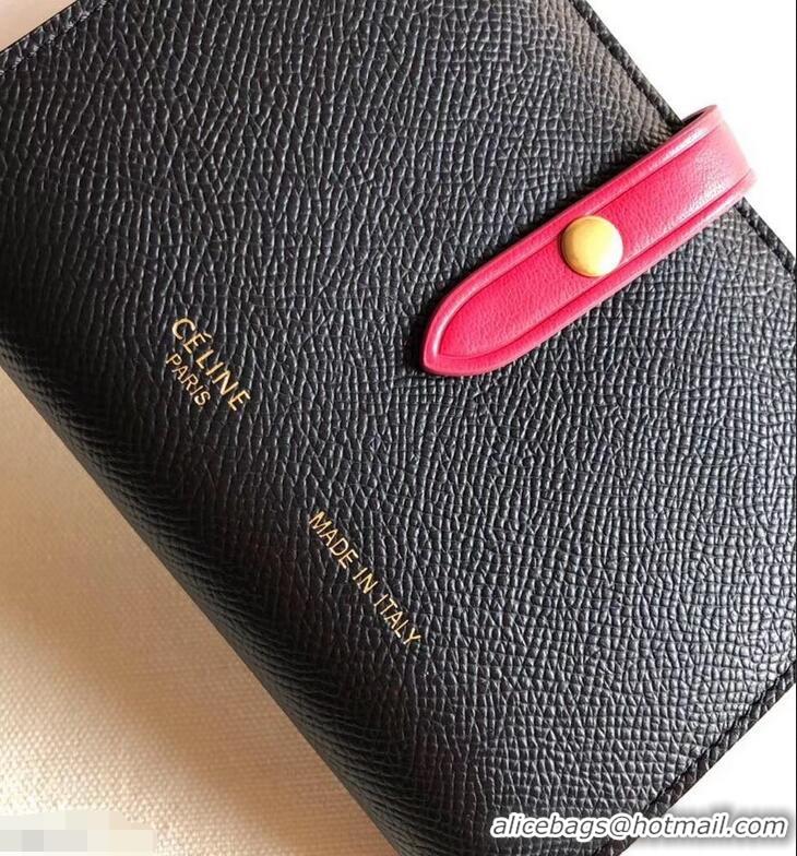 Hot Sell Celine Bicolour Medium Strap Multifunction Wallet 952102 Black/Red