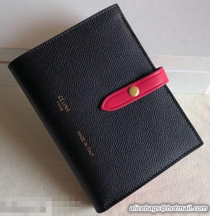 Hot Sell Celine Bicolour Medium Strap Multifunction Wallet 952102 Black/Red