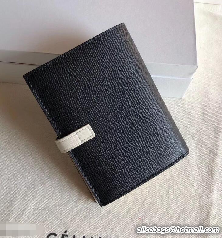 Original Celine Bicolour Medium Strap Multifunction Wallet 952102 Black/White