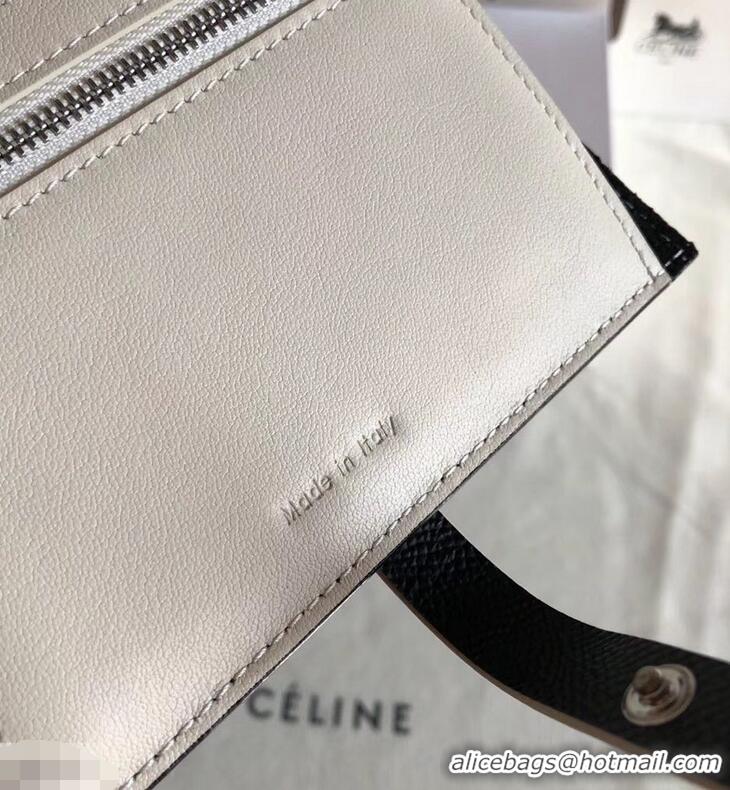 Original Celine Bicolour Medium Strap Multifunction Wallet 952102 Black/White