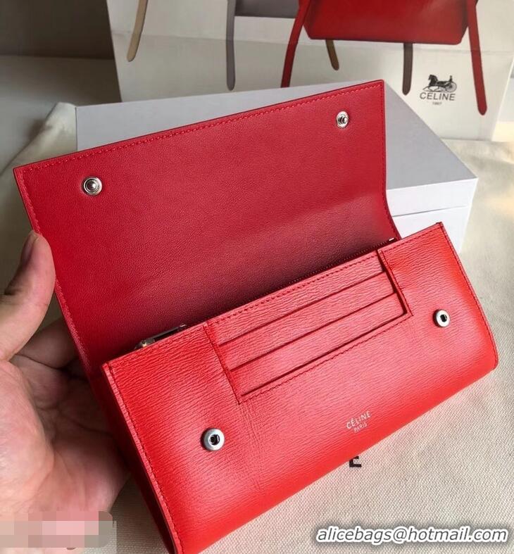 Low Price Celine Epi Large Flap Multifunction Wallet 952139 Red