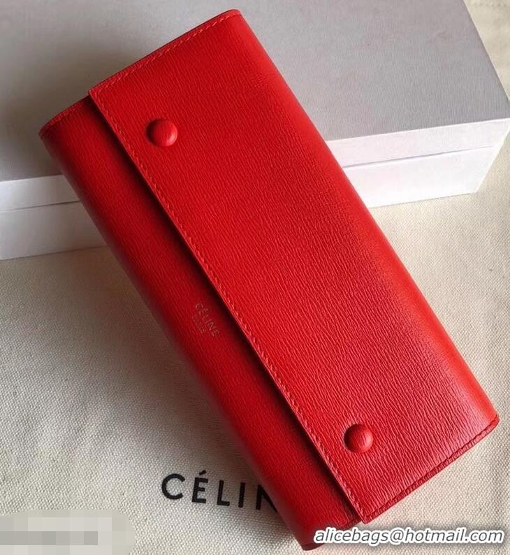 Low Price Celine Epi Large Flap Multifunction Wallet 952139 Red