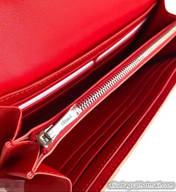 Low Price Celine Epi Large Flap Multifunction Wallet 952139 Red