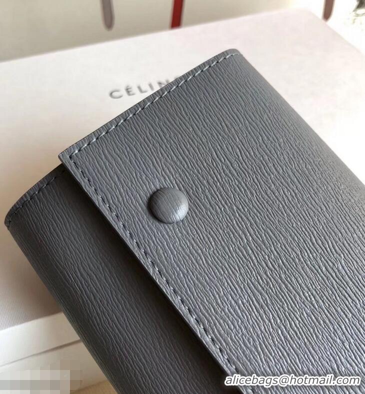 Specials Celine Epi Large Flap Multifunction Wallet 952139 Gray