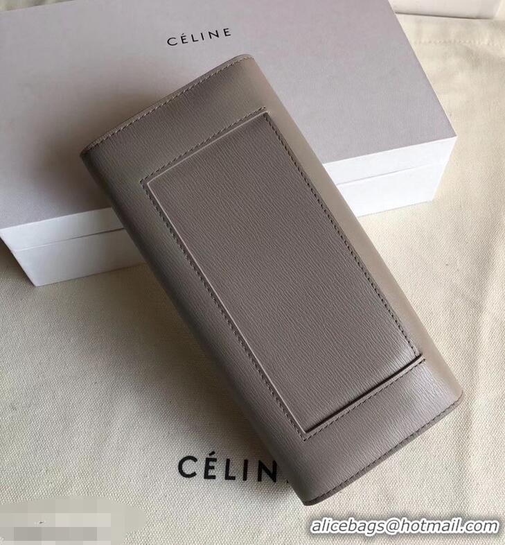 Discount Celine Epi Large Flap Multifunction Wallet 952139 Light Gray