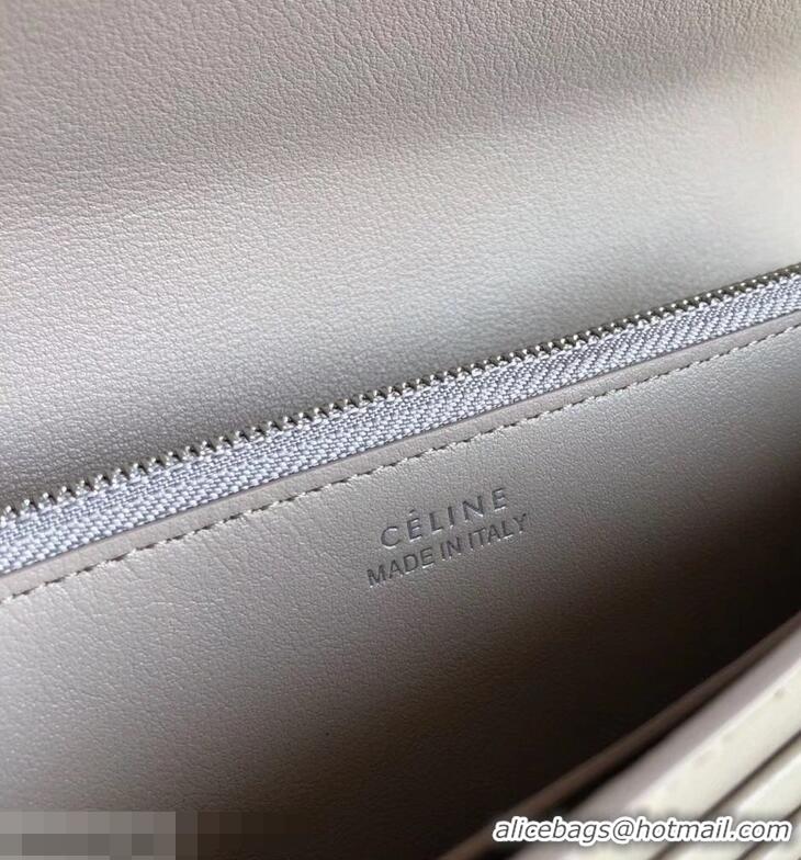 Discount Celine Epi Large Flap Multifunction Wallet 952139 Light Gray