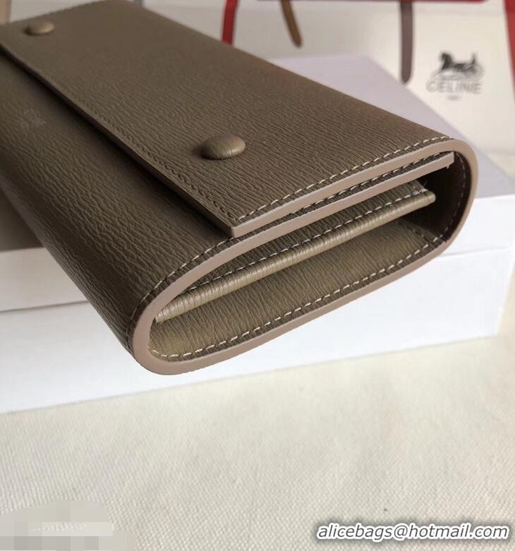 Reproduction Celine Epi Large Flap Multifunction Wallet 952139 Coffee