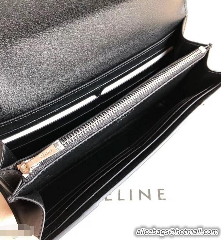 Discount Celine Epi Large Flap Multifunction Wallet 952139 Black