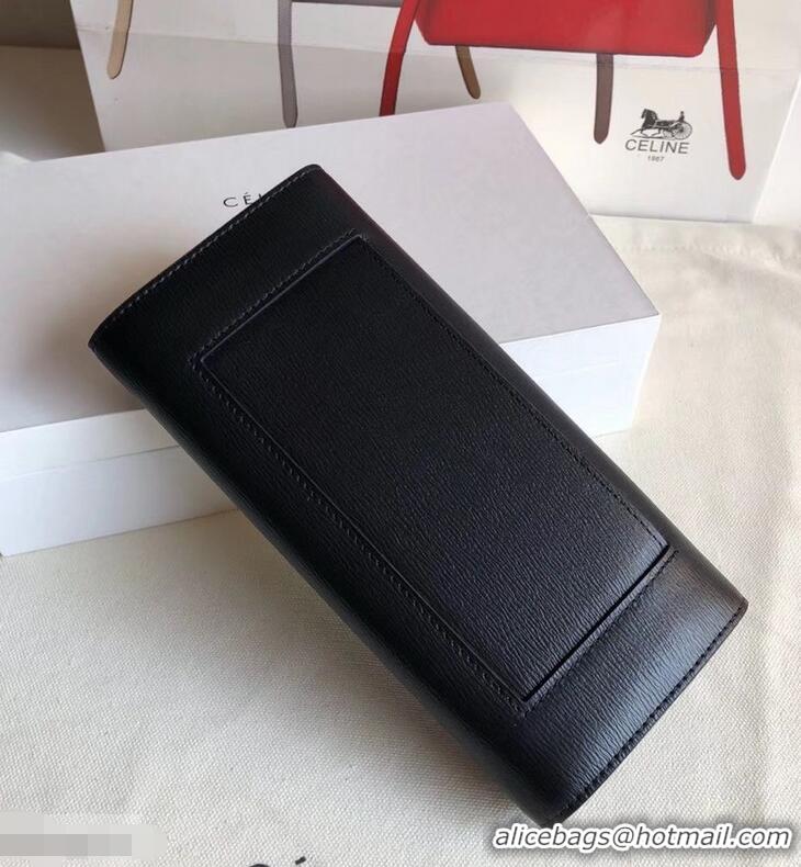 Discount Celine Epi Large Flap Multifunction Wallet 952139 Black