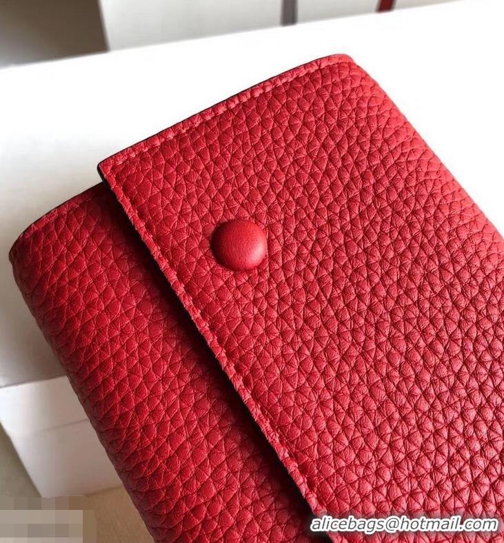 Cheap Celine Grained Leather Large Flap Multifunction Wallet 952145 Red