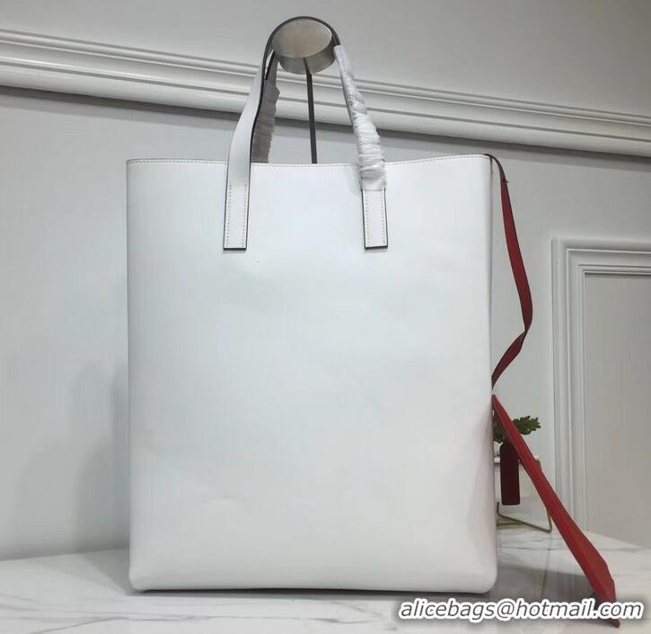 Top Design Valentino N/S Long VRing Shopping Tote Bag 720050 White