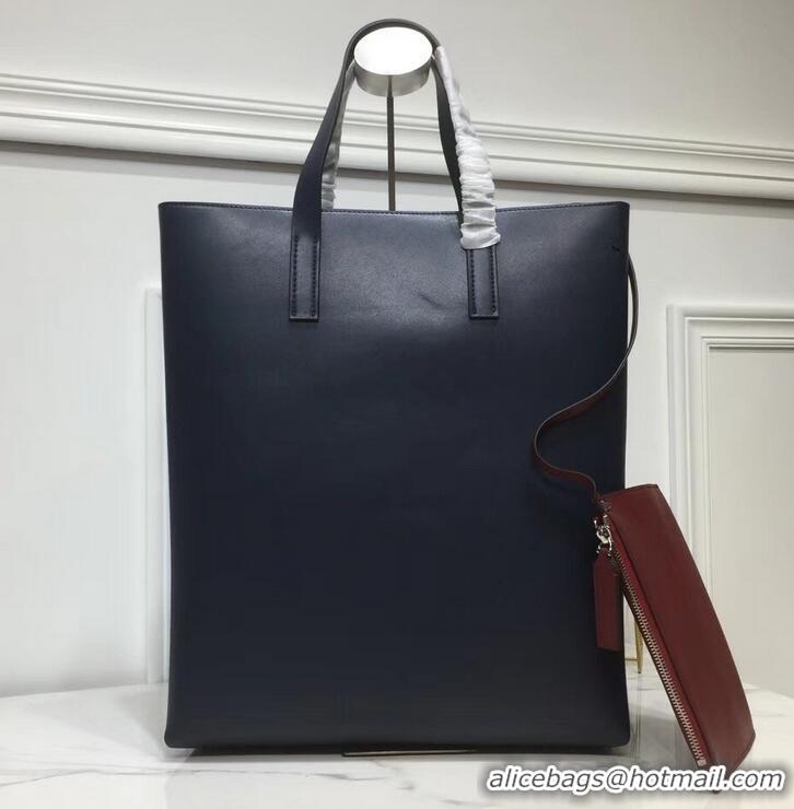 Shop Duplicate Valentino N/S Long VRing Shopping Tote Bag 720050 Navy Blue