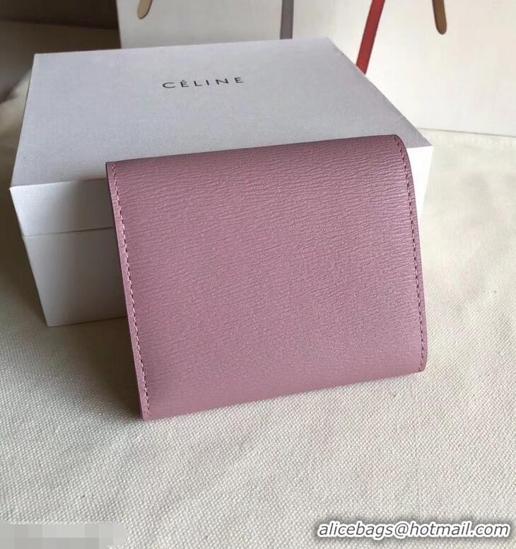 Duplicate Celine Epi Small Flap Folded Multifunction Wallet 952151 Light Pink