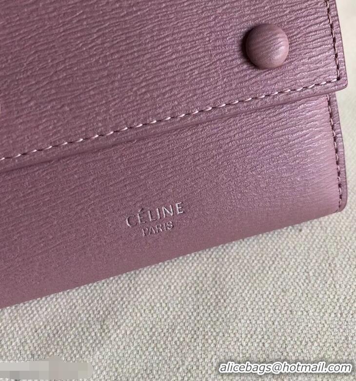 Duplicate Celine Epi Small Flap Folded Multifunction Wallet 952151 Light Pink