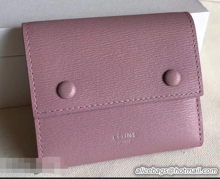 Duplicate Celine Epi Small Flap Folded Multifunction Wallet 952151 Light Pink