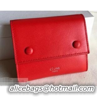 Crafted Celine Epi Small Flap Folded Multifunction Wallet 952151 Red