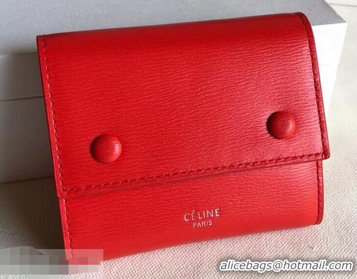 Crafted Celine Epi Small Flap Folded Multifunction Wallet 952151 Red