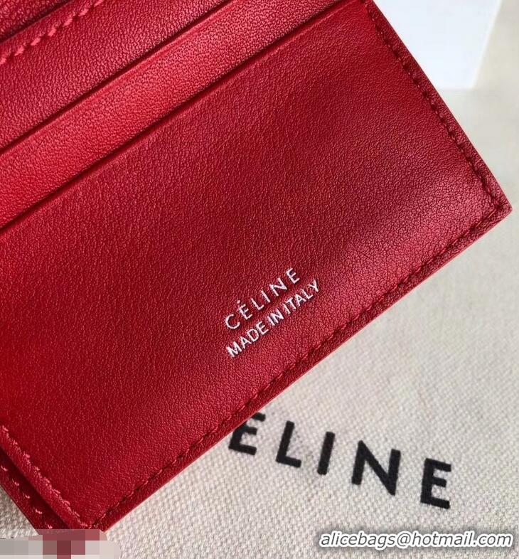 Crafted Celine Epi Small Flap Folded Multifunction Wallet 952151 Red