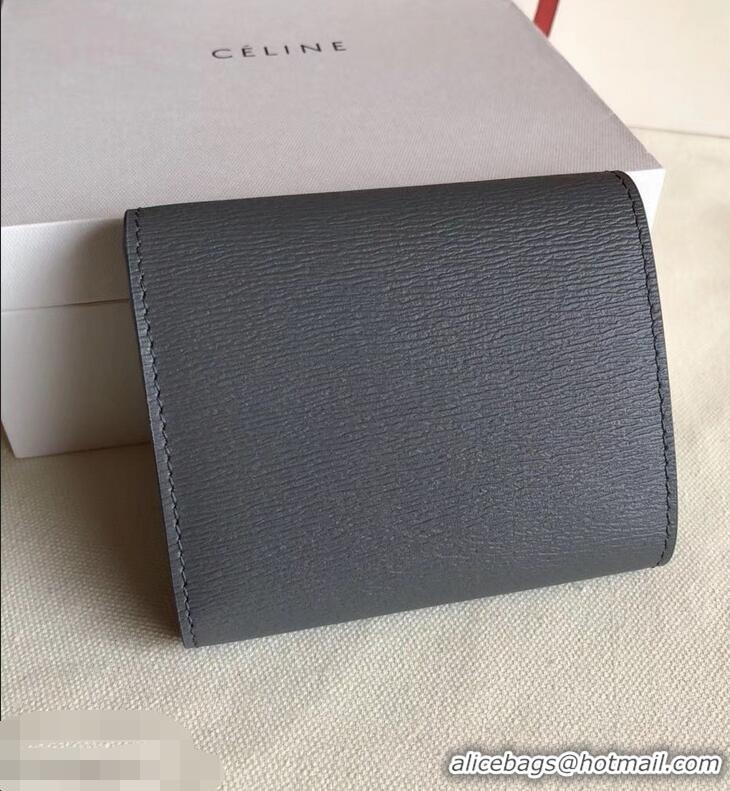 Expensive Celine Epi Small Flap Folded Multifunction Wallet 952151 Gray