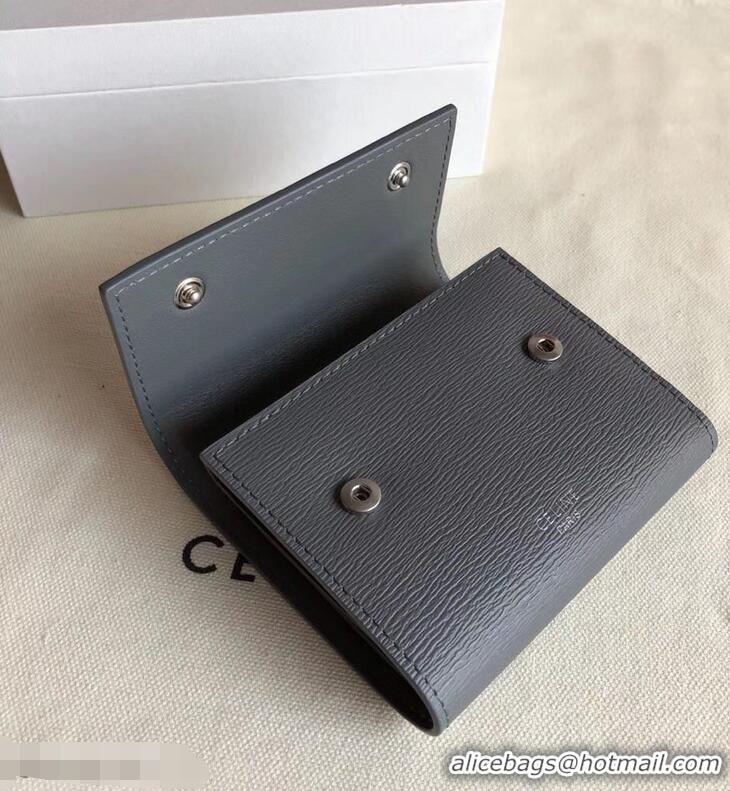 Expensive Celine Epi Small Flap Folded Multifunction Wallet 952151 Gray