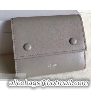 Refined Celine Epi Small Flap Folded Multifunction Wallet 952151 Light Gray