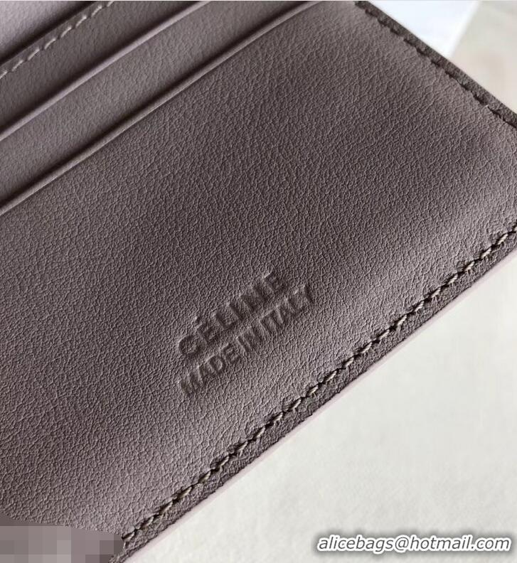 Refined Celine Epi Small Flap Folded Multifunction Wallet 952151 Light Gray