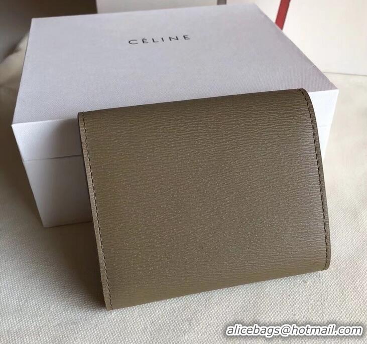 Generous Celine Epi Small Flap Folded Multifunction Wallet 952151 Coffee