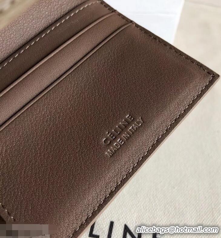 Generous Celine Epi Small Flap Folded Multifunction Wallet 952151 Coffee