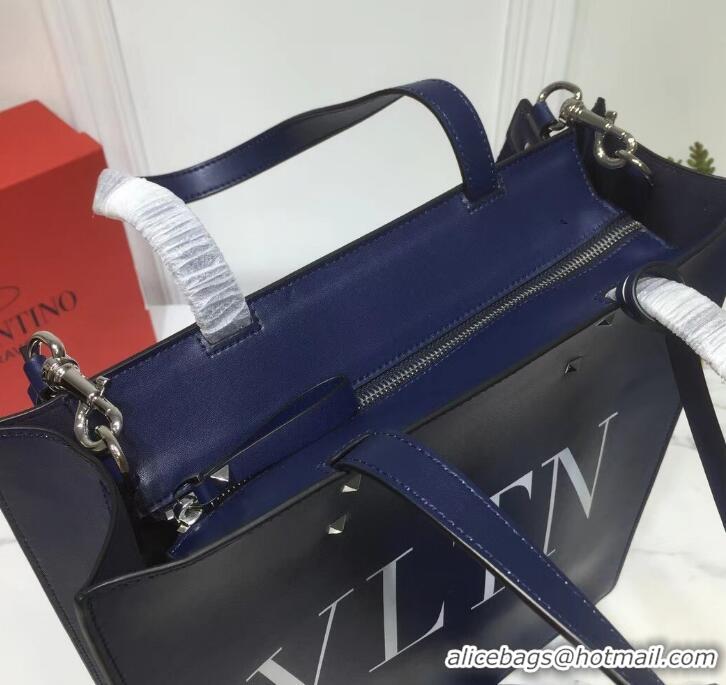 Discount Valentino Calfskin VLTN Shopping Tote Bag 952314 Blue