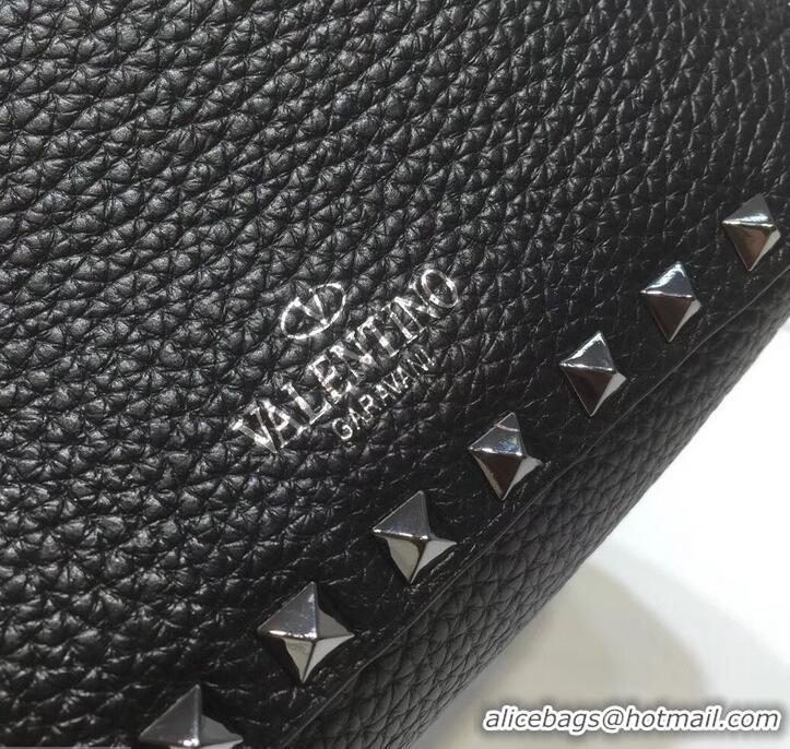 Discount Valentino Mini Rockstud Hobo Bag 50029 in Grainy Leather Noir