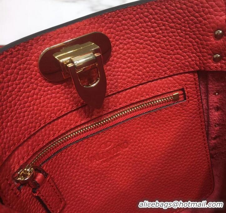 Trendy Design Valentino Mini Rockstud Hobo Bag 50029 in Grainy Leather Red