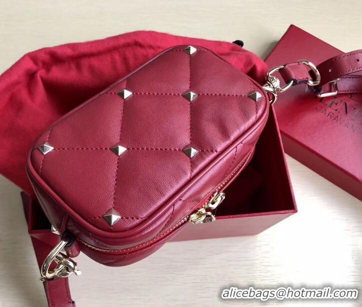 Unique Grade Valentino Small Boomstud Crossbody Camera Case Bag 0103 Red 2019 