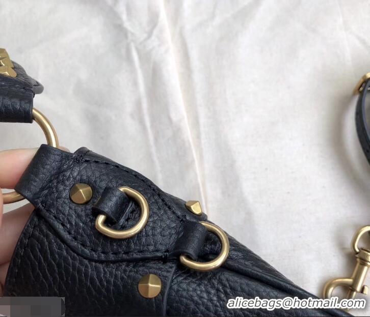 Top Quality Valentino Rockstud Shoulder Bag with Removable Strap 0118 Black 2019