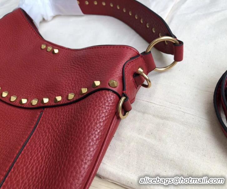 Lower Price Valentino Rockstud Shoulder Bag with Removable Strap 0118 Red 2019