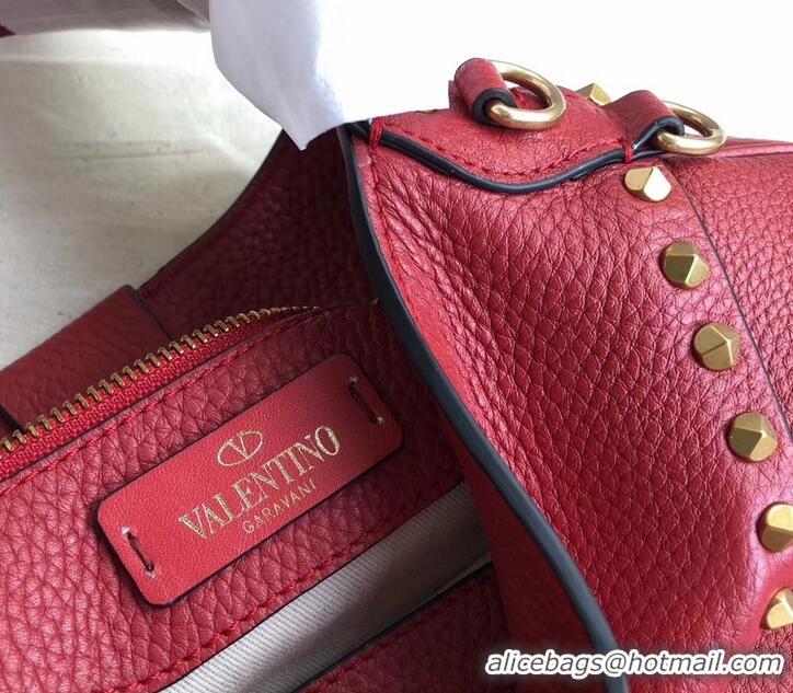 Lower Price Valentino Rockstud Shoulder Bag with Removable Strap 0118 Red 2019