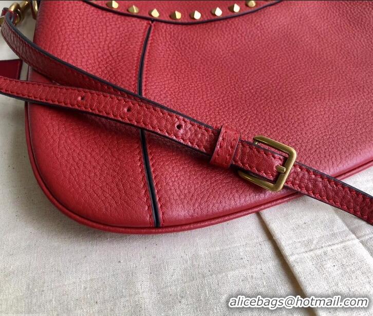 Lower Price Valentino Rockstud Shoulder Bag with Removable Strap 0118 Red 2019