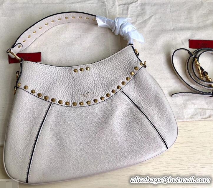 Custom Valentino Rockstud Shoulder Bag with Removable Strap 0118 Ivory White 2019