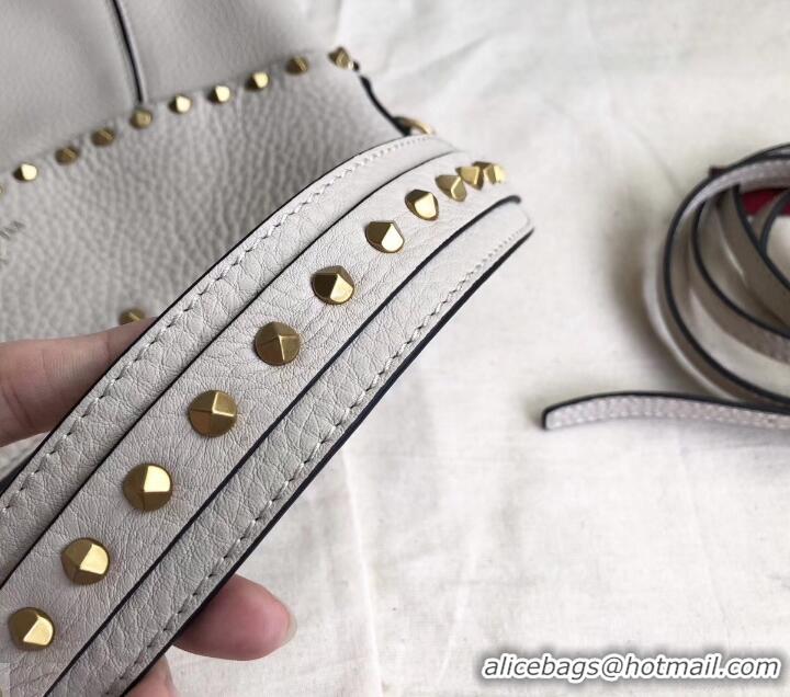 Custom Valentino Rockstud Shoulder Bag with Removable Strap 0118 Ivory White 2019