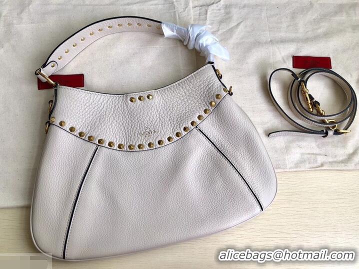 Custom Valentino Rockstud Shoulder Bag with Removable Strap 0118 Ivory White 2019