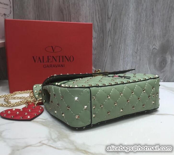 Sophisticated Valentino Printed Medium Rockstud Spike Chain Bag 01190 Light Green 2019