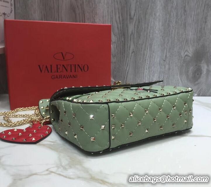 Sophisticated Valentino Printed Medium Rockstud Spike Chain Bag 01190 Light Green 2019