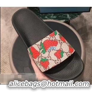 Youthful Discount Gucci GG Strawberry Slide Sandals 408508 2019