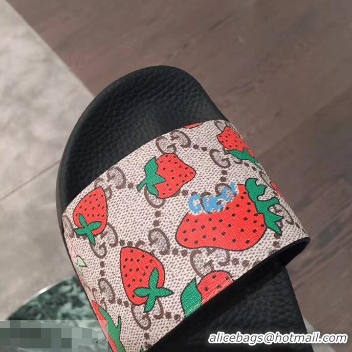 Youthful Discount Gucci GG Strawberry Slide Sandals 408508 2019