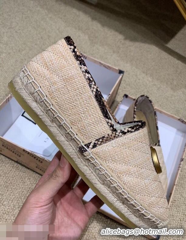 Pretty Style Gucci Chevron Raffia Espadrilles With Double G 577374/578547 Nude 2019