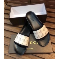 Famous Faux Gucci Men's Slides G89302 White