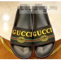 Shop Duplicate Gucci Logo and Web GG Slides 932510 Yellow 2019