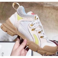 Buy Fashionable Gucci Flashtrek Lovers Sneakers 932607 Creamy 2019