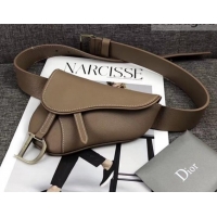 Top Grade Dior Vintage Saddle Belt Bag 500412 Dark Khaki