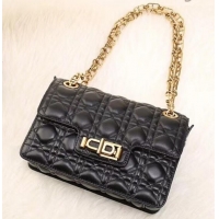 Wholesale Dior Dioraddict Crossbody Chain Bag in Cannage Lambskin 500414 Black